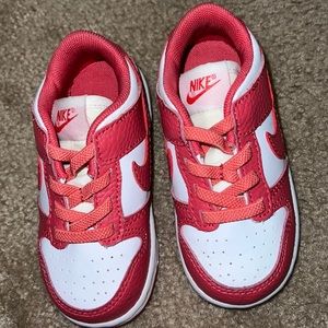 Pink and white dunks
